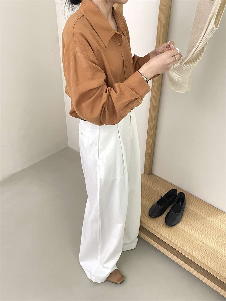 50代ファッション ゆったりワイドパンツ
