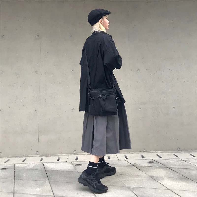 50代ファッション シンプルギャザーロングスカート