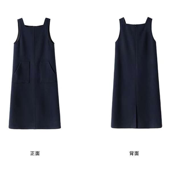 50代ファッション タートルネックレイヤードワンピース