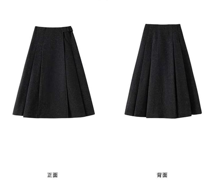 50代ファッション ウール混プリーツロングスカート