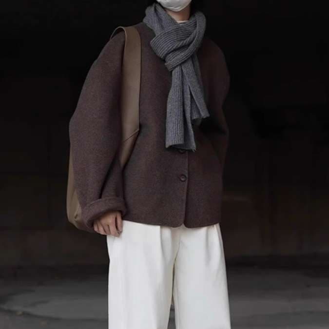 50代ファッション シンプル上品カーディガン