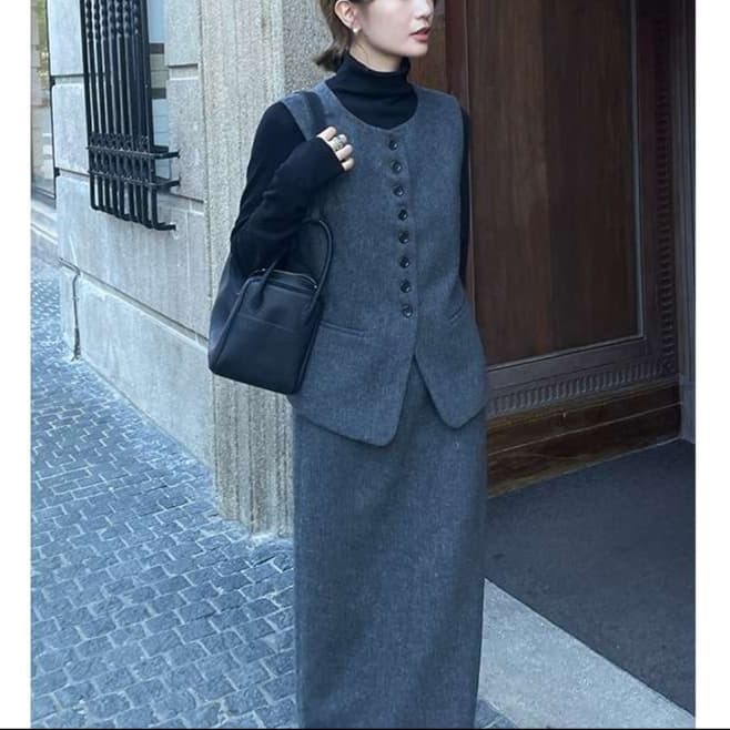50代ファッション シックな秋冬セットアップ