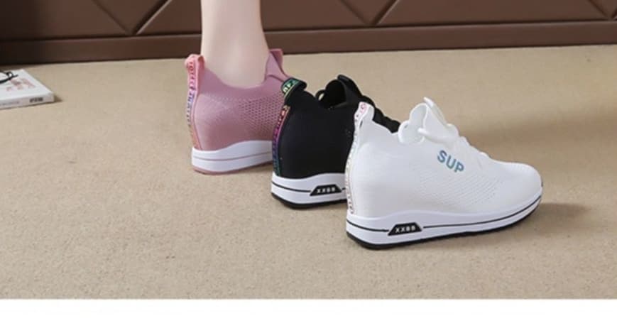 50代ファッション シューズ 軽やか快適 厚底メッシュスニーカー