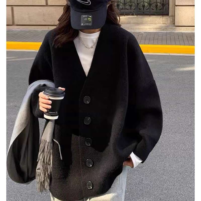 50代ファッション オーバーサイズショールカーディガン