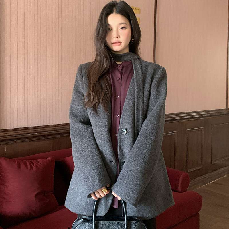 50代ファッション ウール混紡ロングコート