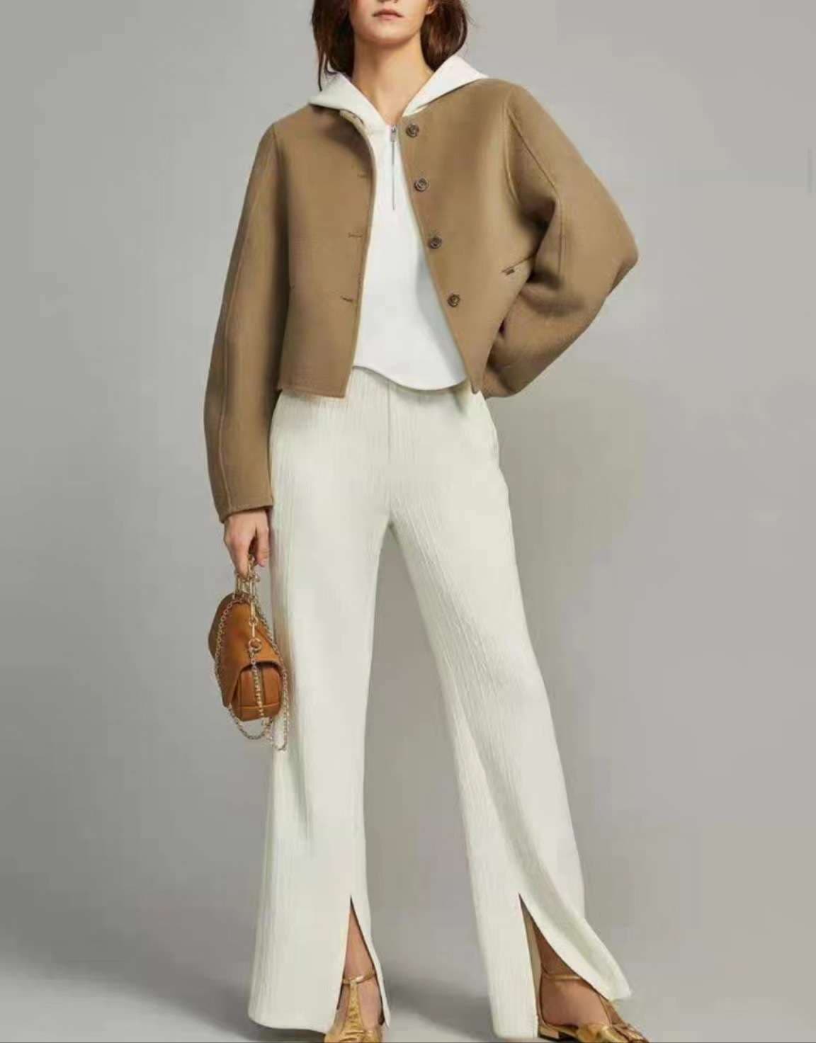 50代ファッション ゆったりボックスシルエットジャケット