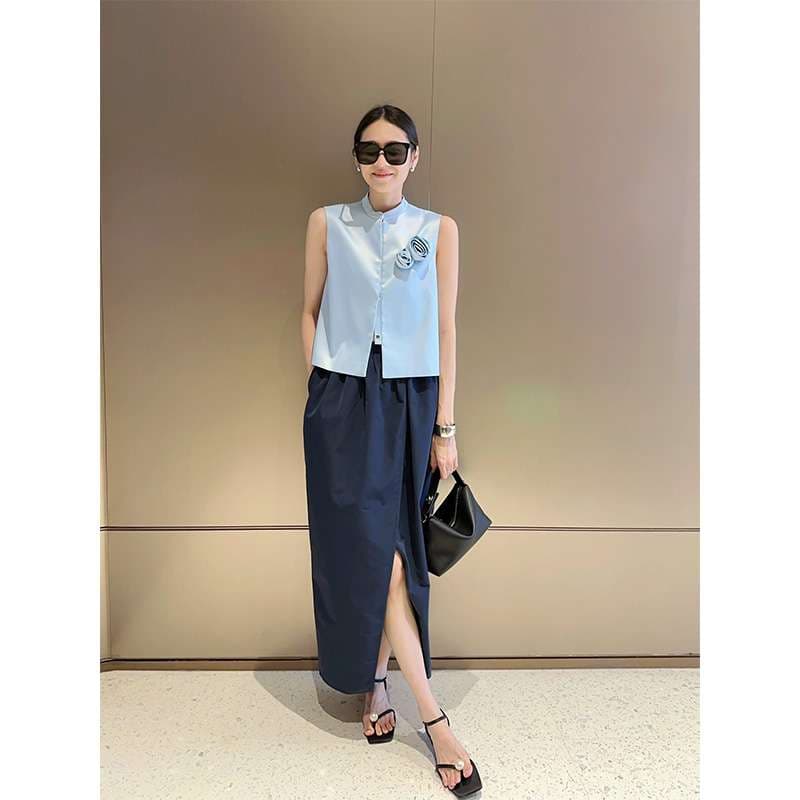 50代ファッション 大人の洗練ロングスカート