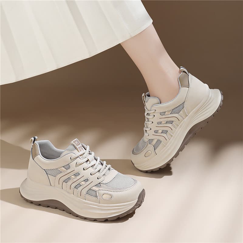 50代ファッション シューズ 快適スニーカー 歩きやすい厚底シューズ