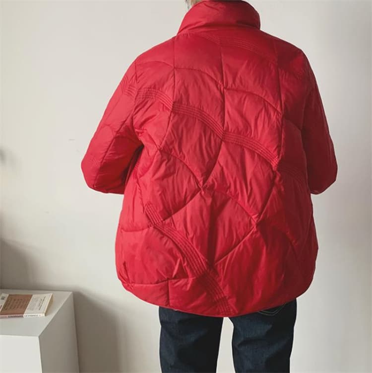 50代ファッション 上品な軽量中綿ジャケット 大人のきれいめショート丈コート