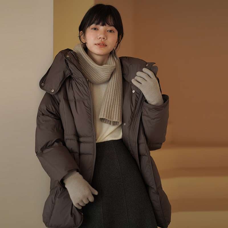 50代ファッション 上品な中綿コート