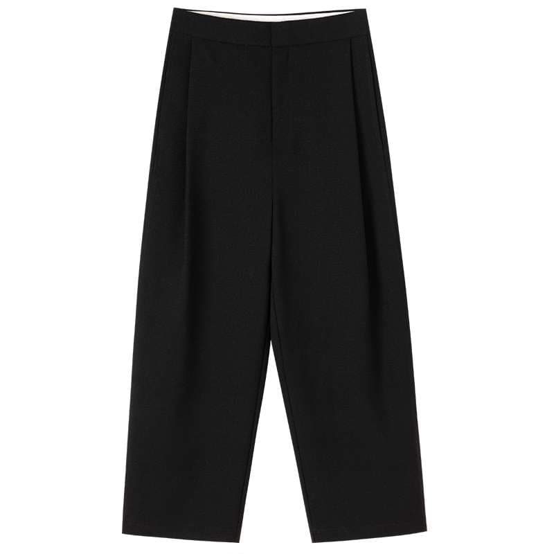 50代ファッション ゆったりワイドクロップドパンツ