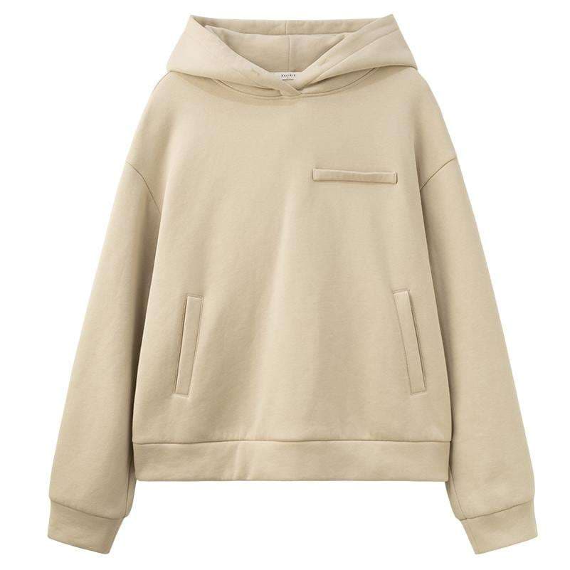 50代ファッション ゆったりフード付きスウェットワンピース