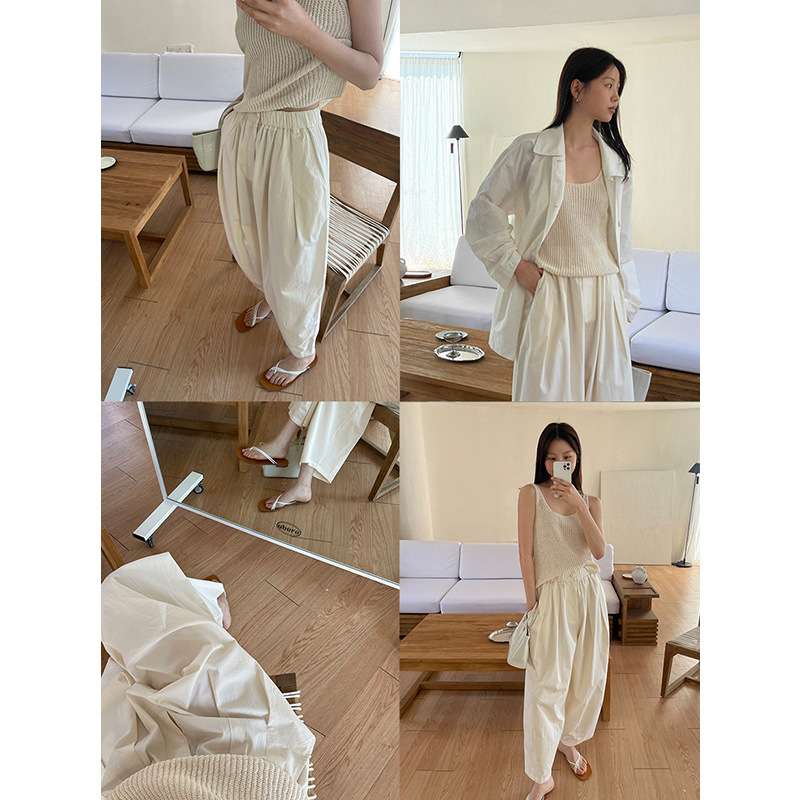 50代ファッション ゆったりワイドパンツ