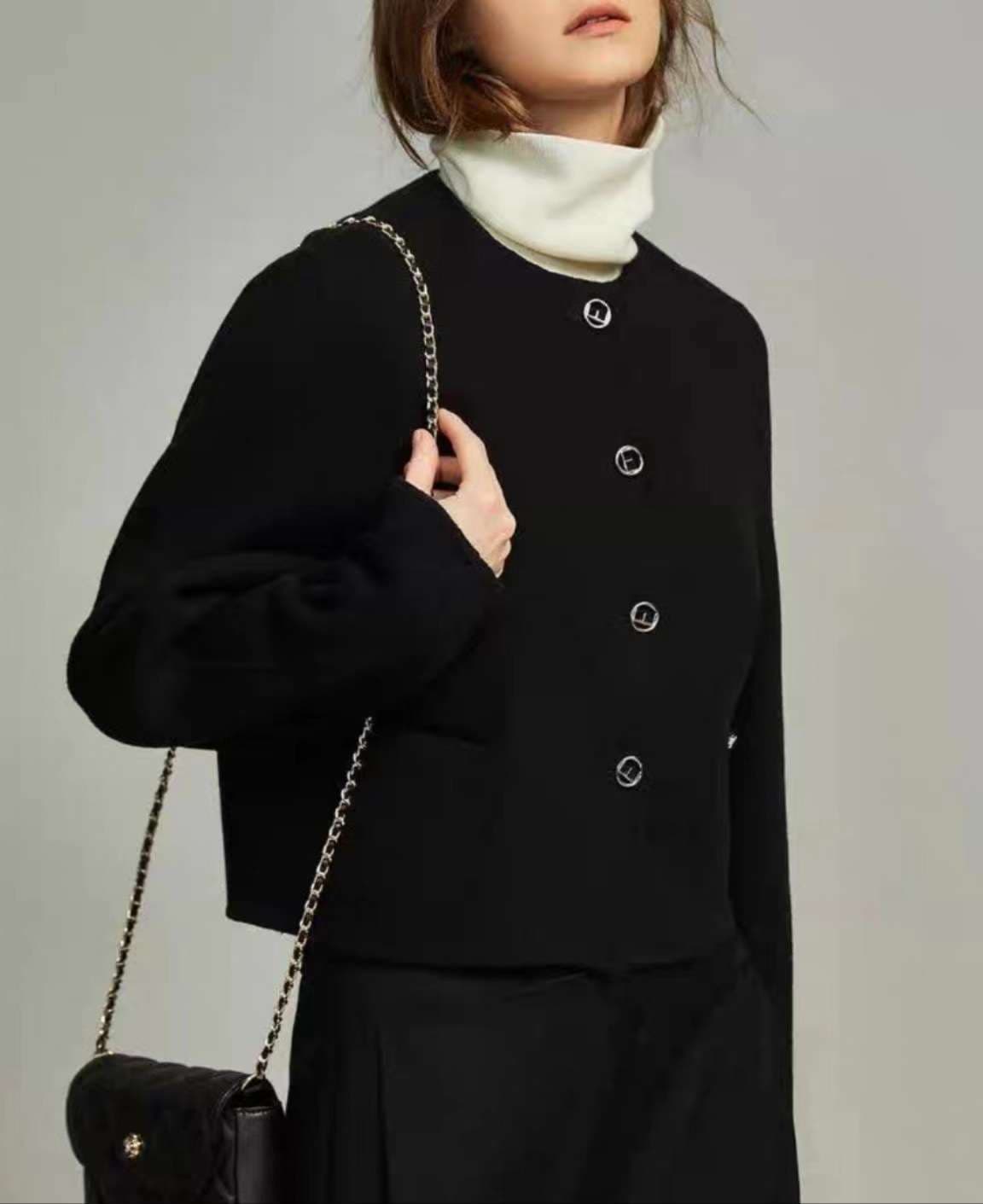 50代ファッション ゆったりボックスシルエットジャケット