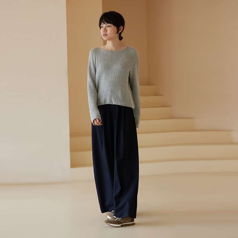 50代ファッション ゆったりワイドパンツ