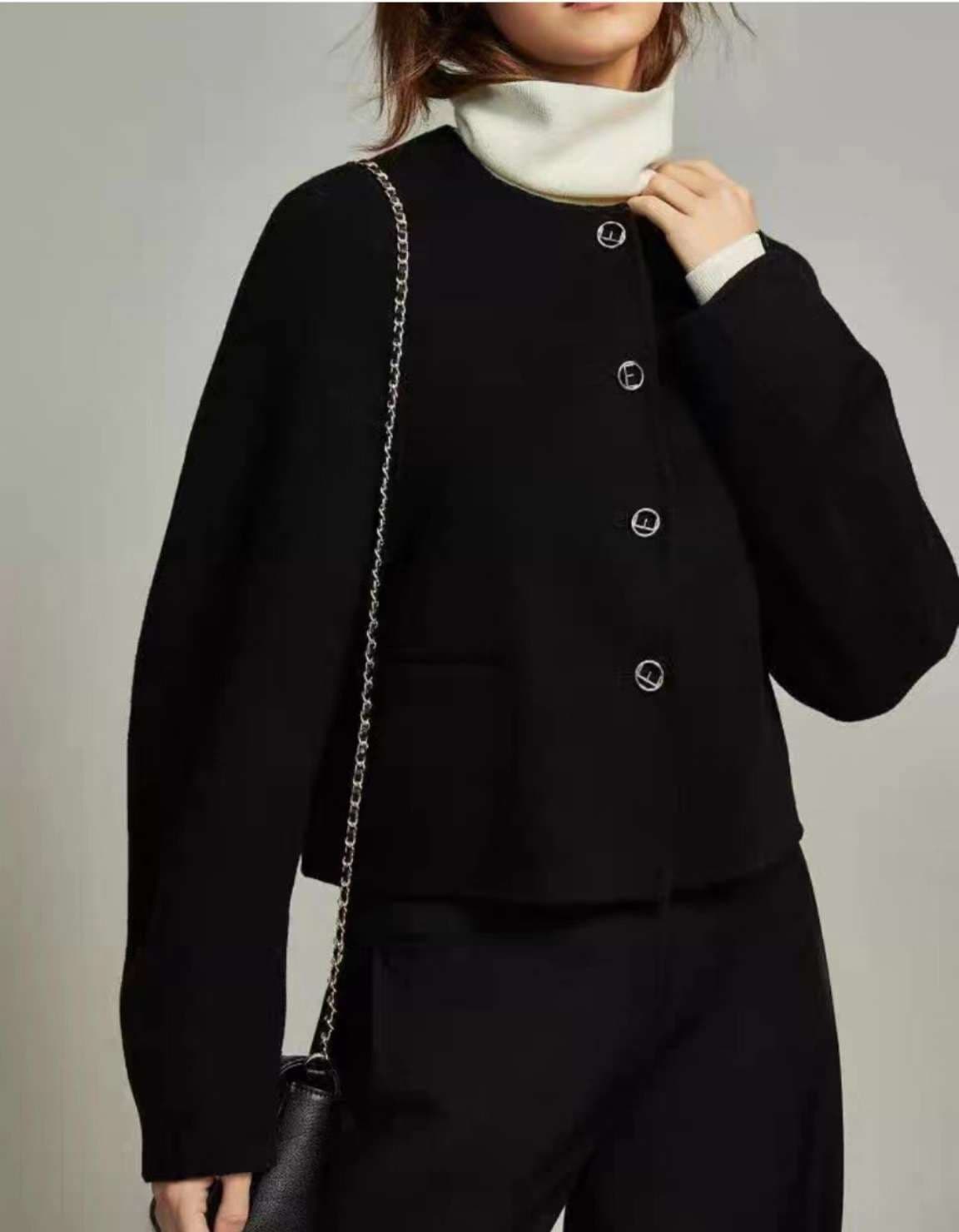 50代ファッション ゆったりボックスシルエットジャケット