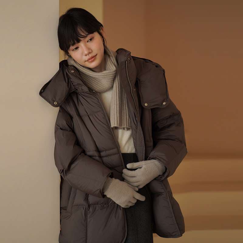 50代ファッション 上品な中綿コート