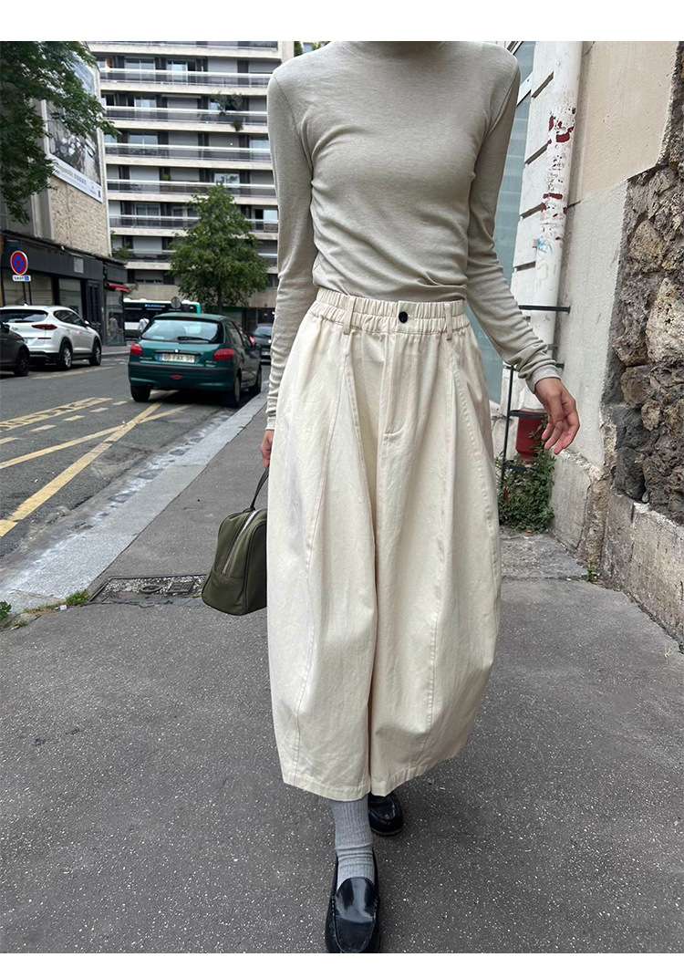 50代ファッション ゆったりロングスカート