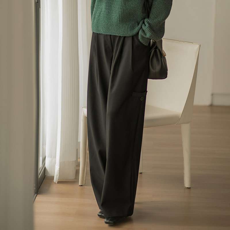 50代ファッション 大人のゆったりワイドパンツ