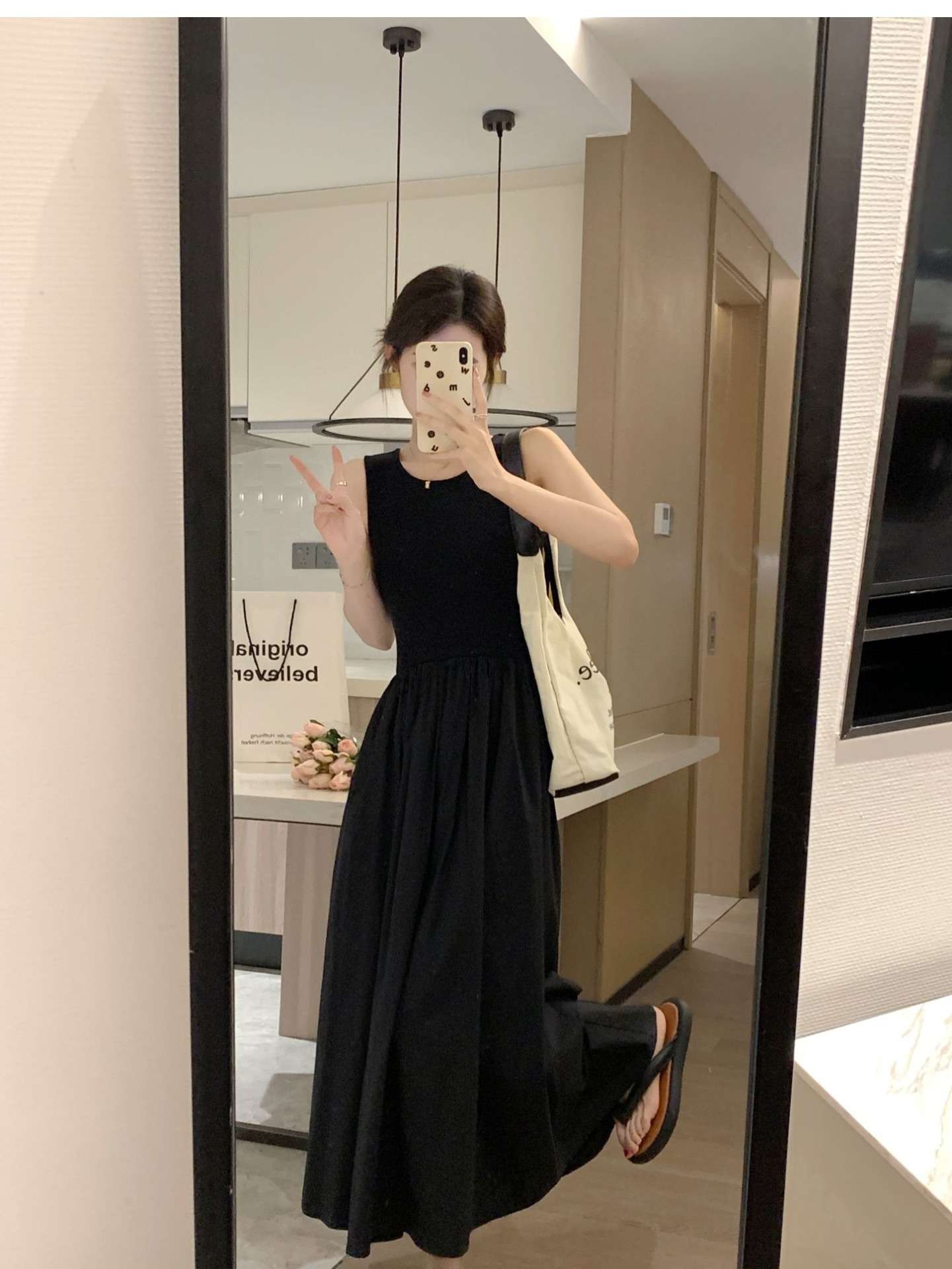 50代ファッション エレガントロングワンピース