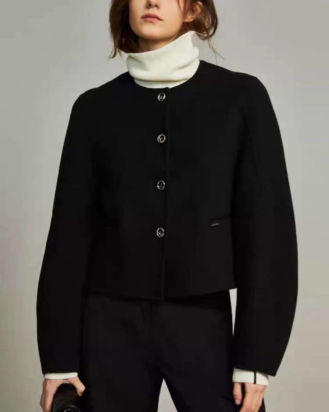 50代ファッション ゆったりボックスシルエットジャケット