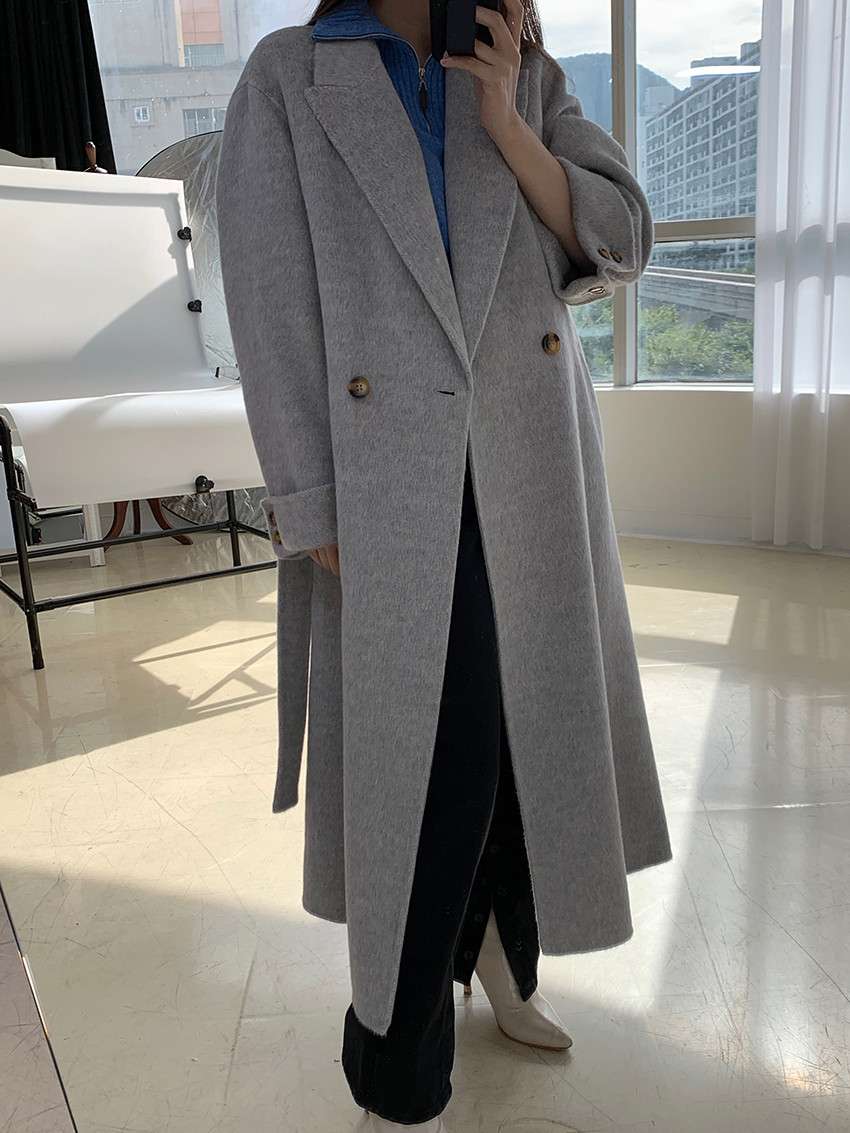 50代ファッション ゆったりロングコート