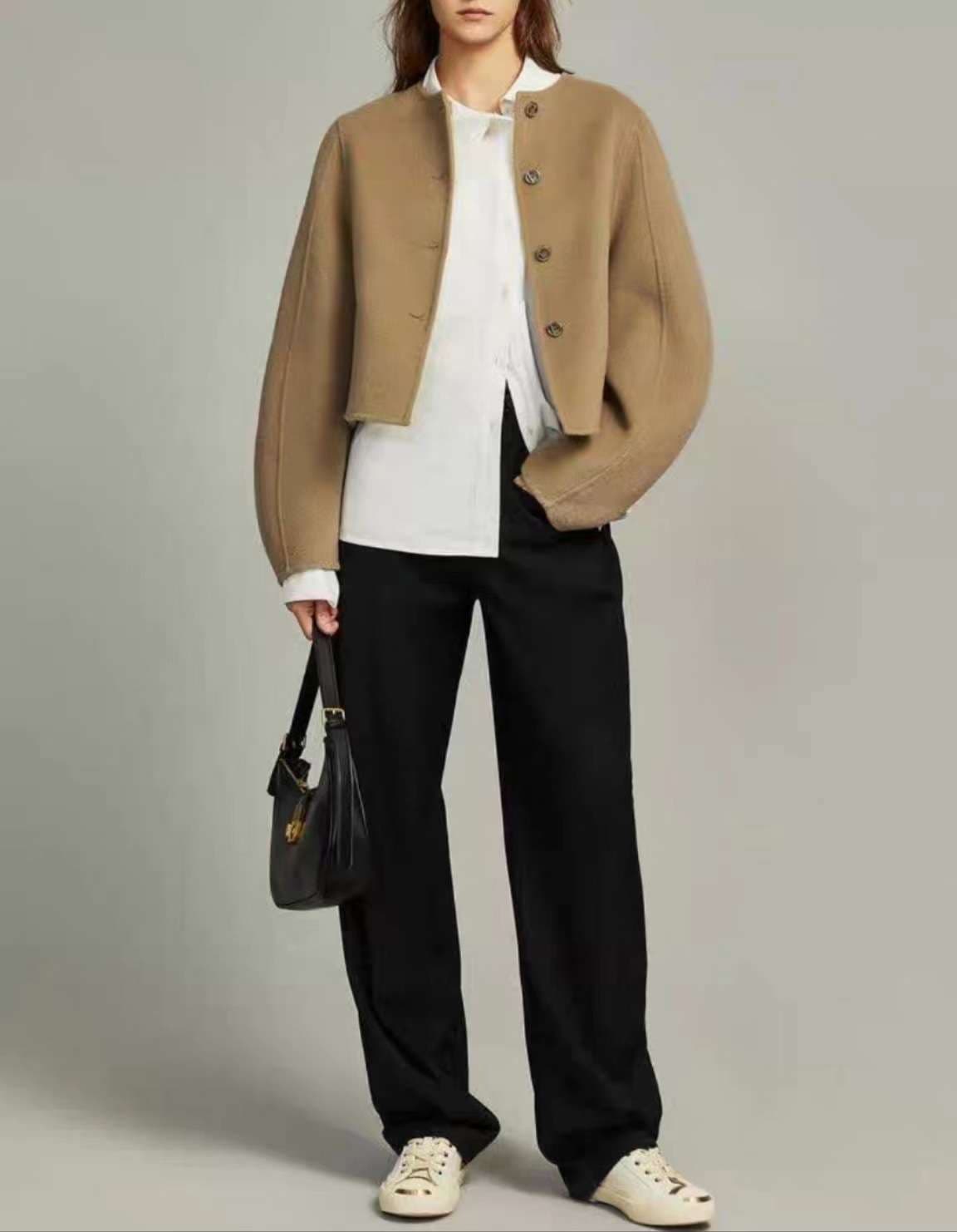 50代ファッション ゆったりボックスシルエットジャケット