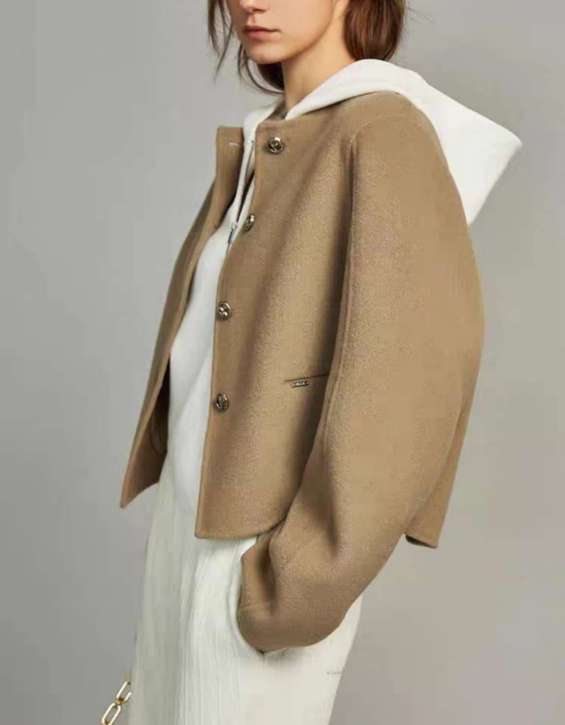 50代ファッション ゆったりボックスシルエットジャケット