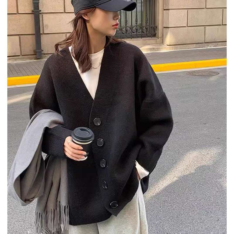 50代ファッション オーバーサイズショールカーディガン
