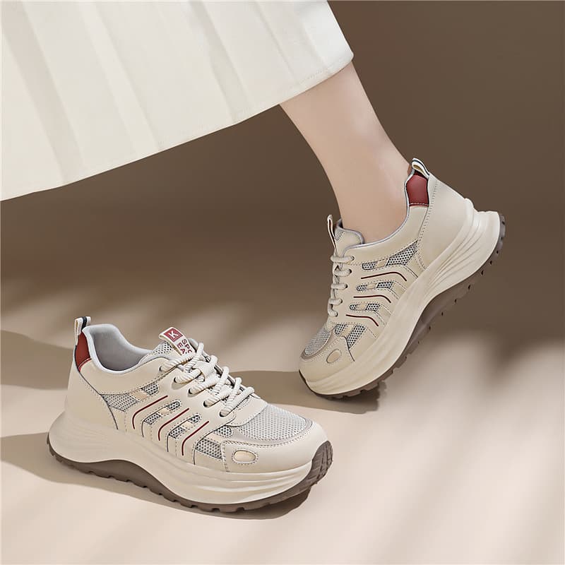 50代ファッション シューズ 快適スニーカー 歩きやすい厚底シューズ