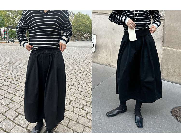 50代ファッション ゆったりロングスカート