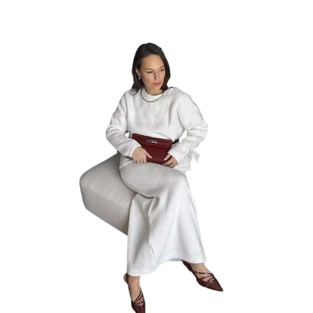 50代ファッション 秋冬レディース ニットセットアップ