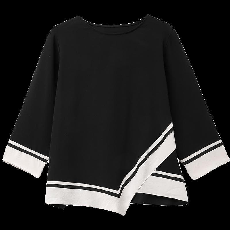 50代ファッション スクエアデザイン優雅ブラウス