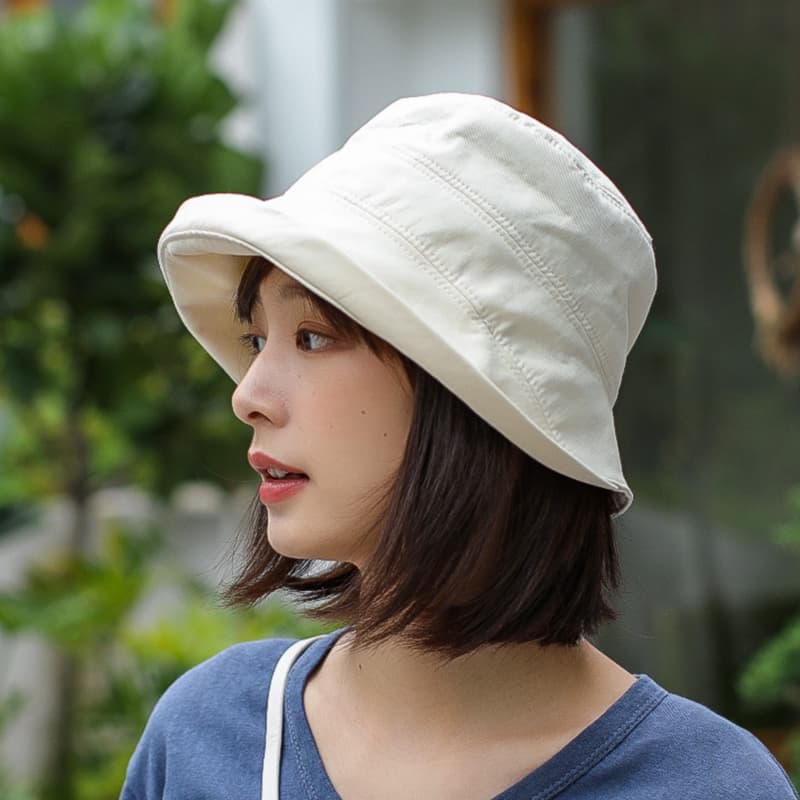 50代ファッション 大人の日よけバケットハット