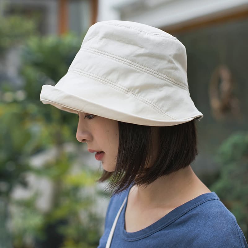 50代ファッション 大人の日よけバケットハット
