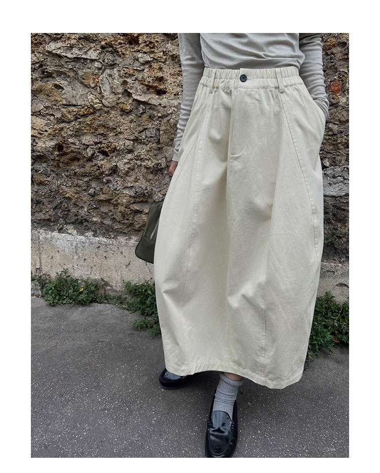50代ファッション ゆったりロングスカート