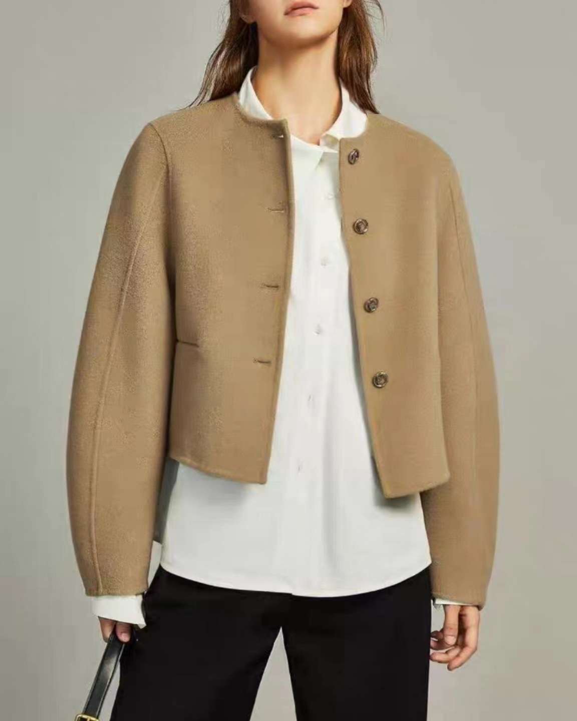 50代ファッション ゆったりボックスシルエットジャケット