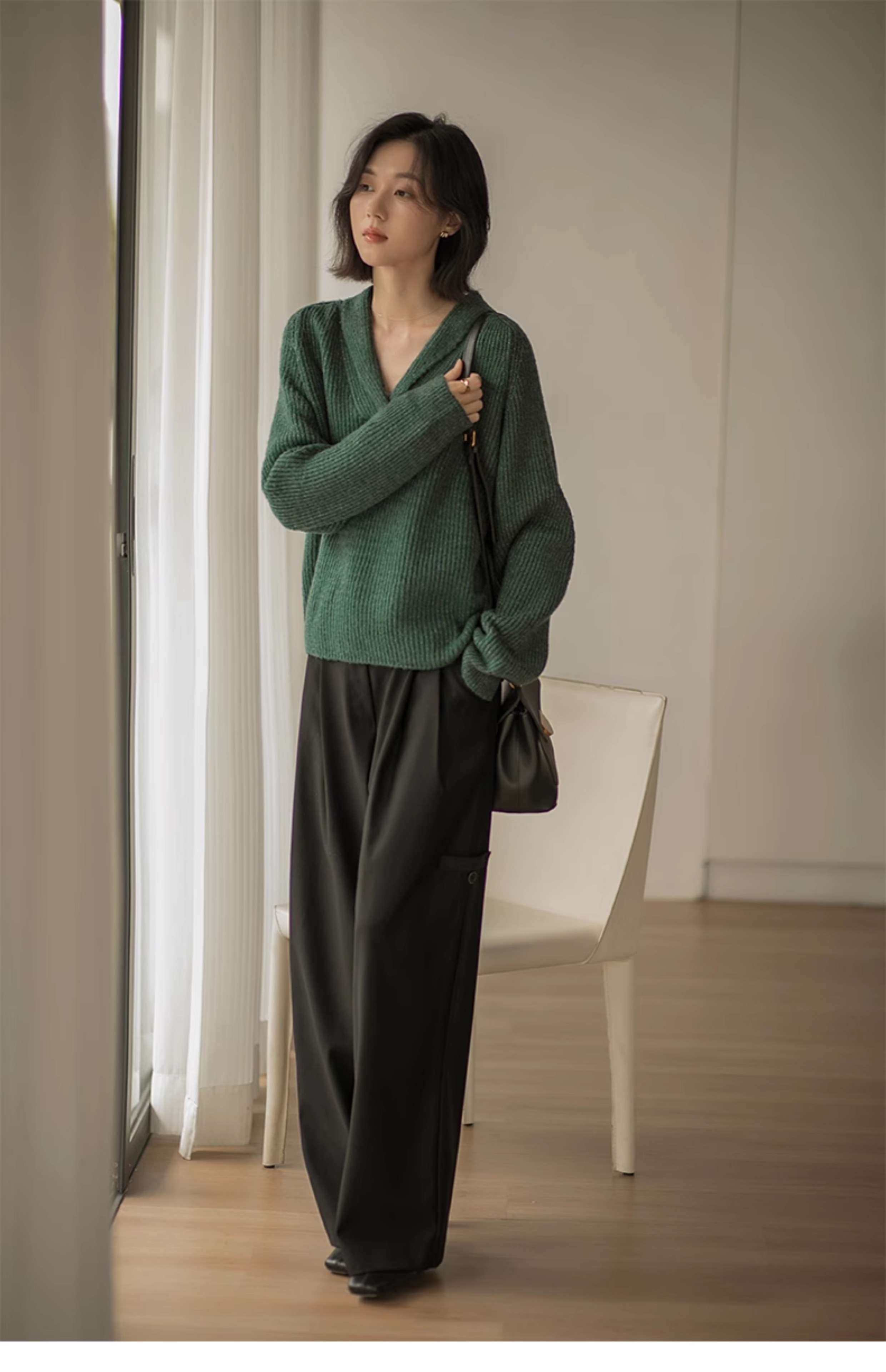 50代ファッション 大人のゆったりワイドパンツ