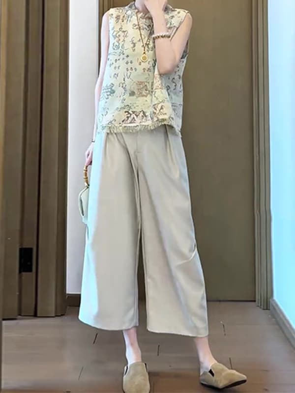 50代ファッション ゆったりワイドシルエットパンツ