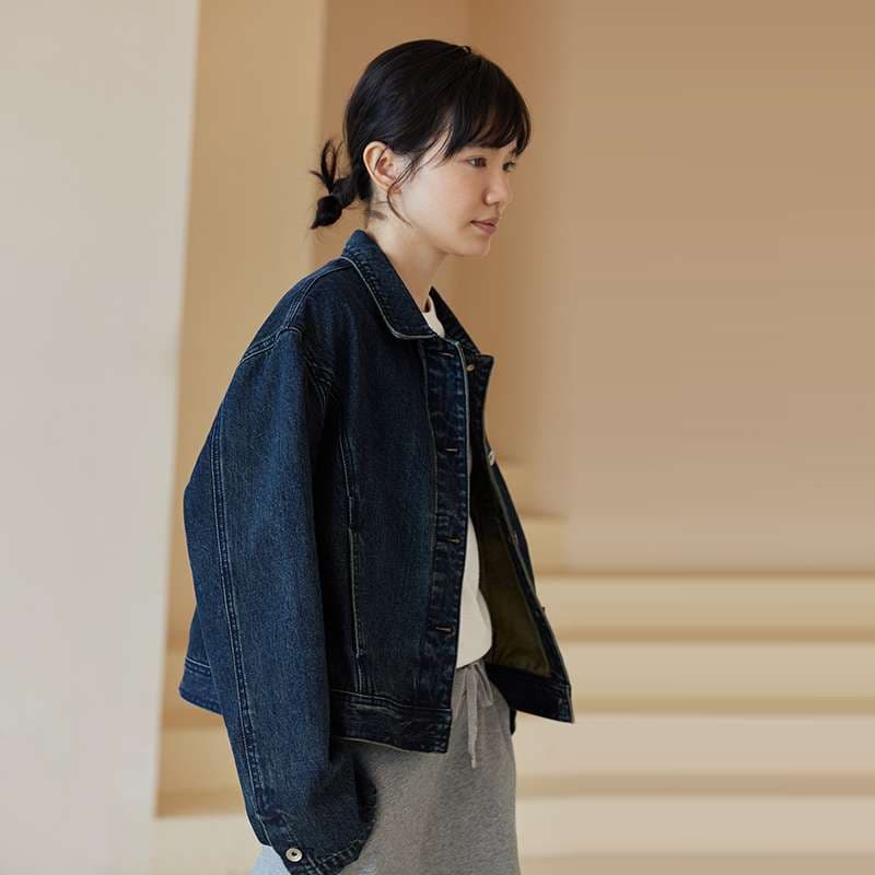 50代ファッション ゆったりデニムジャケット