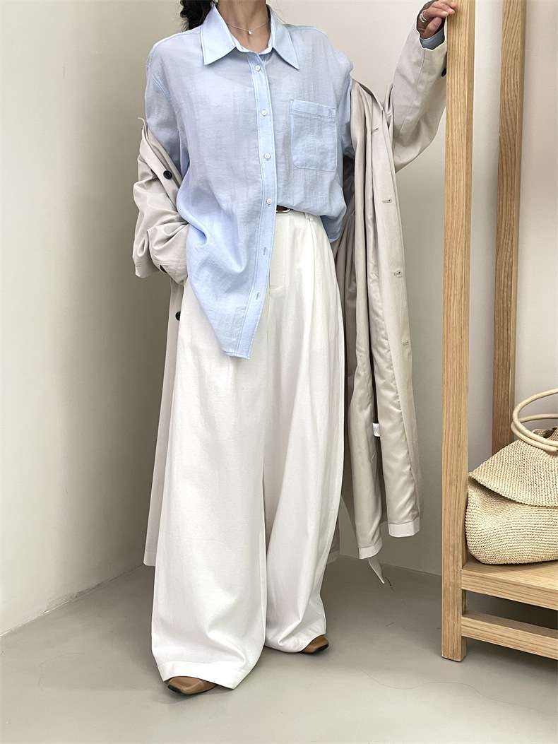 50代ファッション ゆったりワイドパンツ
