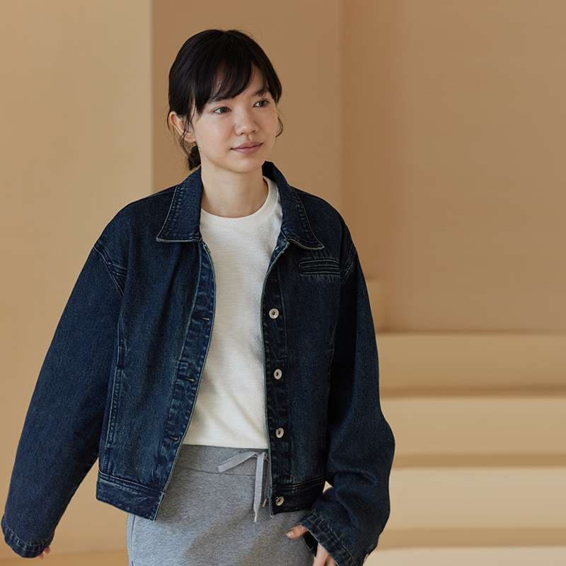 50代ファッション ゆったりデニムジャケット