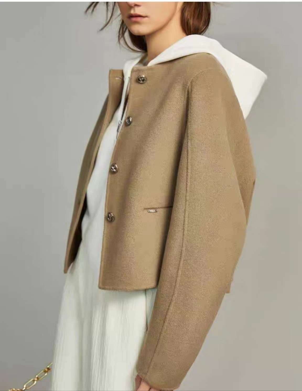 50代ファッション ゆったりボックスシルエットジャケット