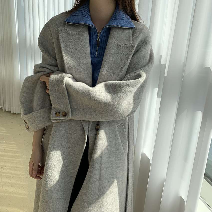 50代ファッション ゆったりロングコート