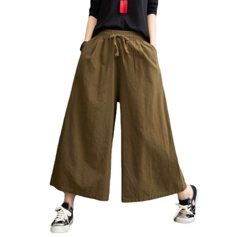 50代ファッション ゆったりワイドパンツ