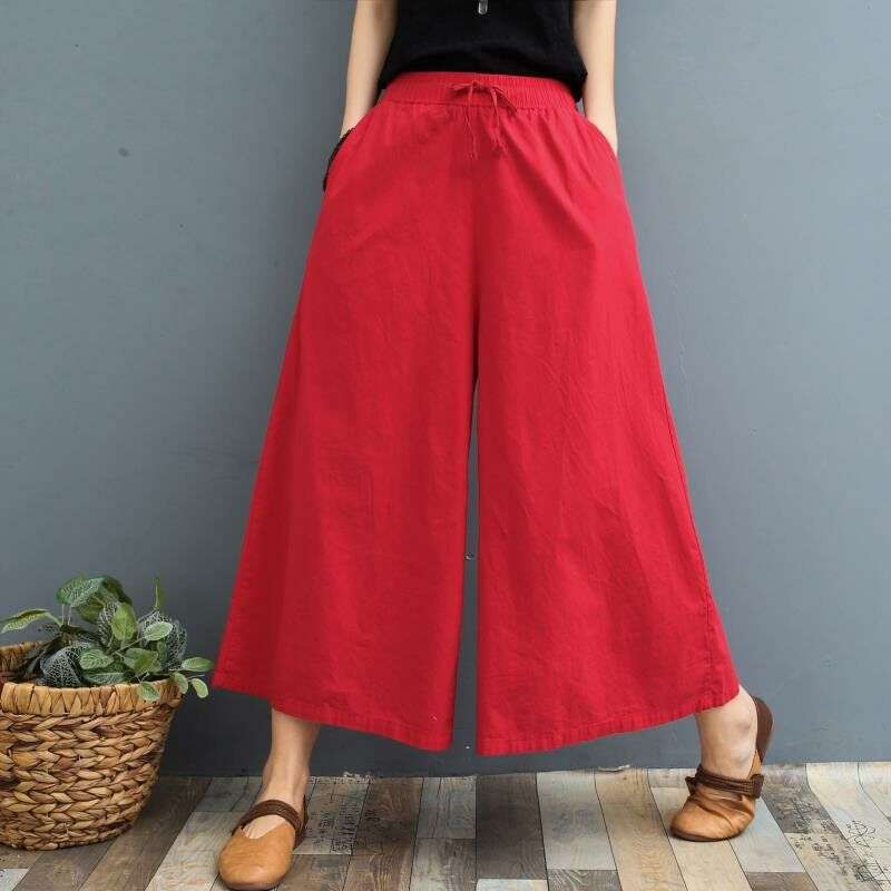 50代ファッション ゆったりワイドパンツ