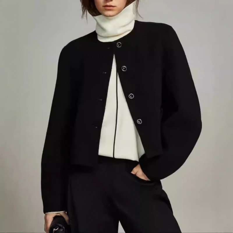 50代ファッション ゆったりボックスシルエットジャケット