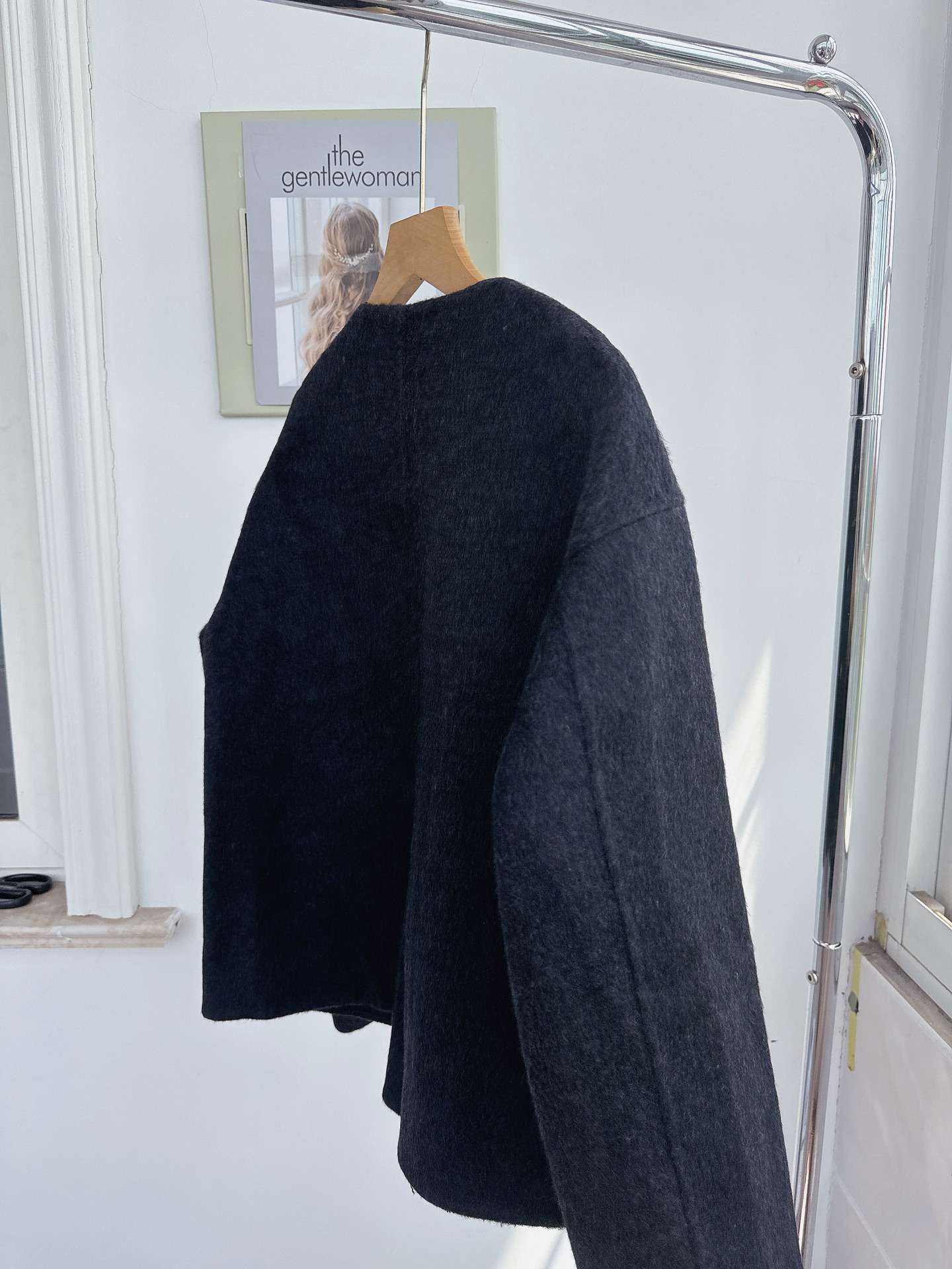 50代ファッションアウター クラシック短丈ウールジャケット