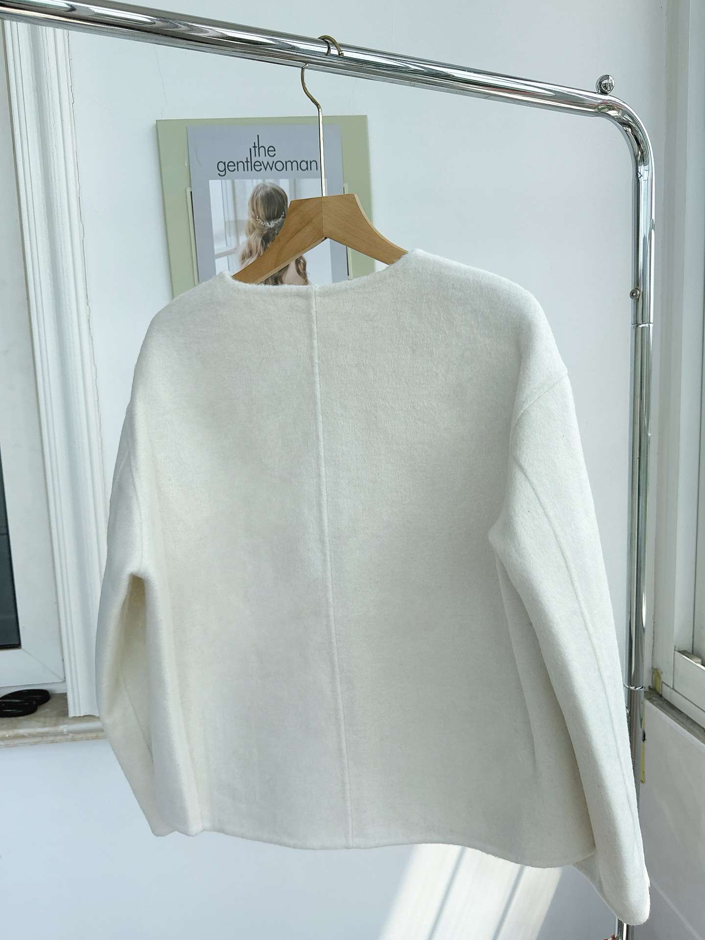 50代ファッションアウター クラシック短丈ウールジャケット