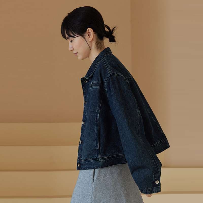 50代ファッション ゆったりデニムジャケット